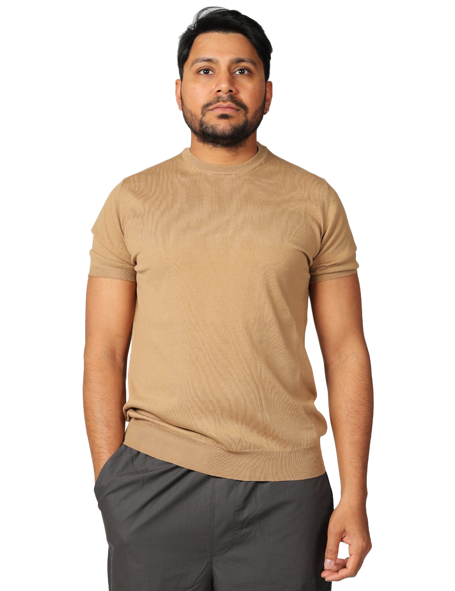 MAGLIA UOMO ALPHA STUDIO SAFARI GIROCOLLO A MEZZE MANICHE 100% LIGHT COTTON