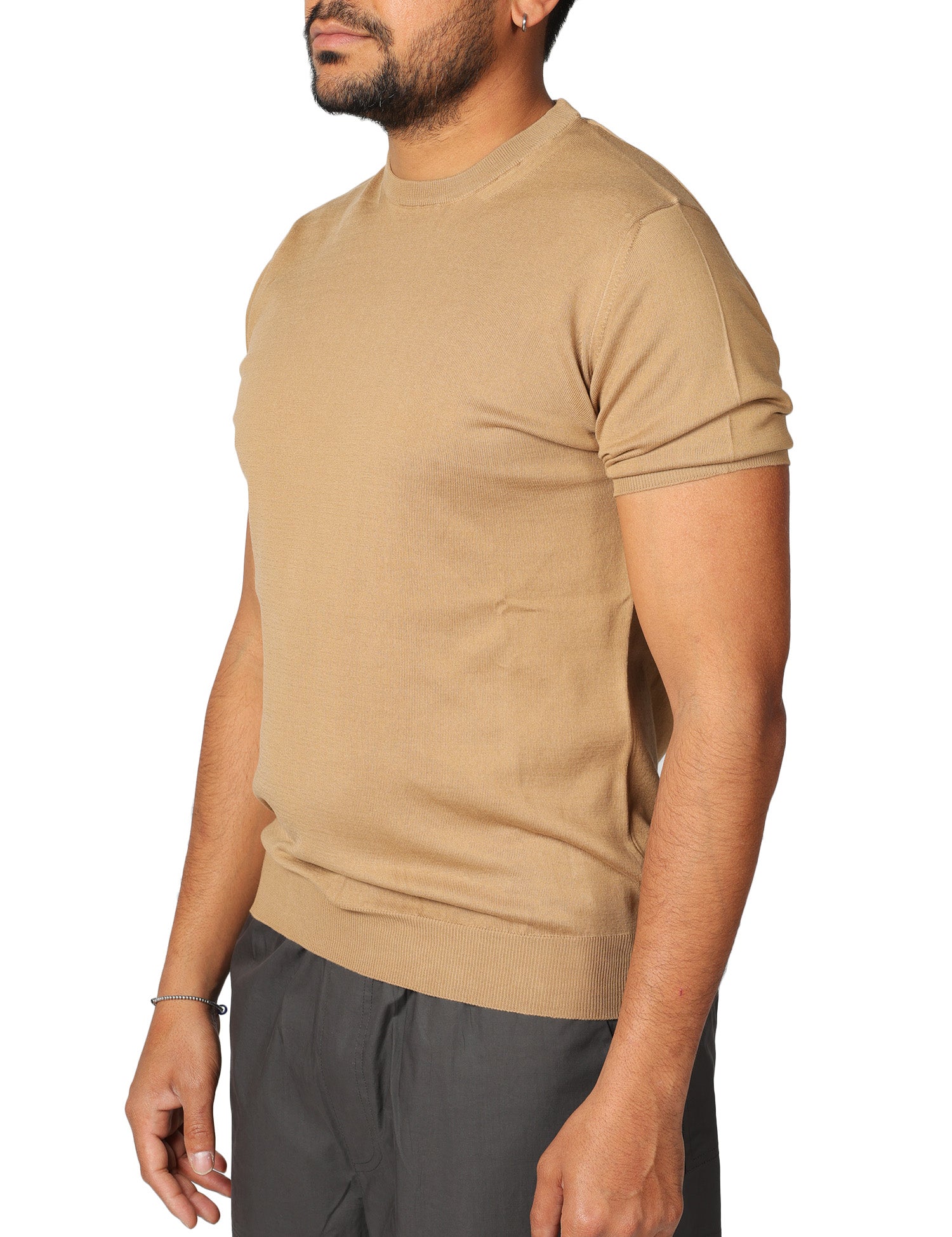 MAGLIA UOMO ALPHA STUDIO SAFARI GIROCOLLO A MEZZE MANICHE 100% LIGHT COTTON
