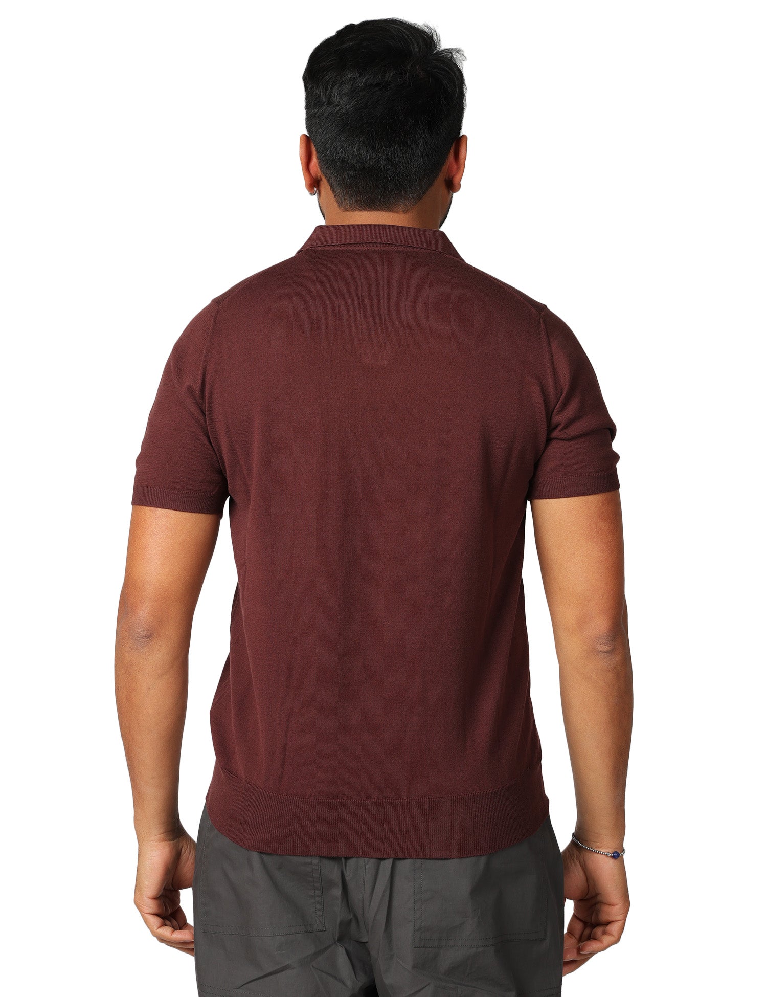 POLO UOMO KANGRA CIOCCOLATO CON PICCOLO SCOLLO A V 100% LIGHT COTTON