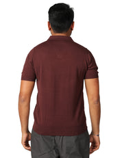 POLO UOMO KANGRA CIOCCOLATO CON PICCOLO SCOLLO A V 100% LIGHT COTTON