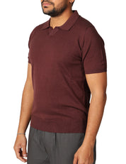 POLO UOMO KANGRA CIOCCOLATO CON PICCOLO SCOLLO A V 100% LIGHT COTTON