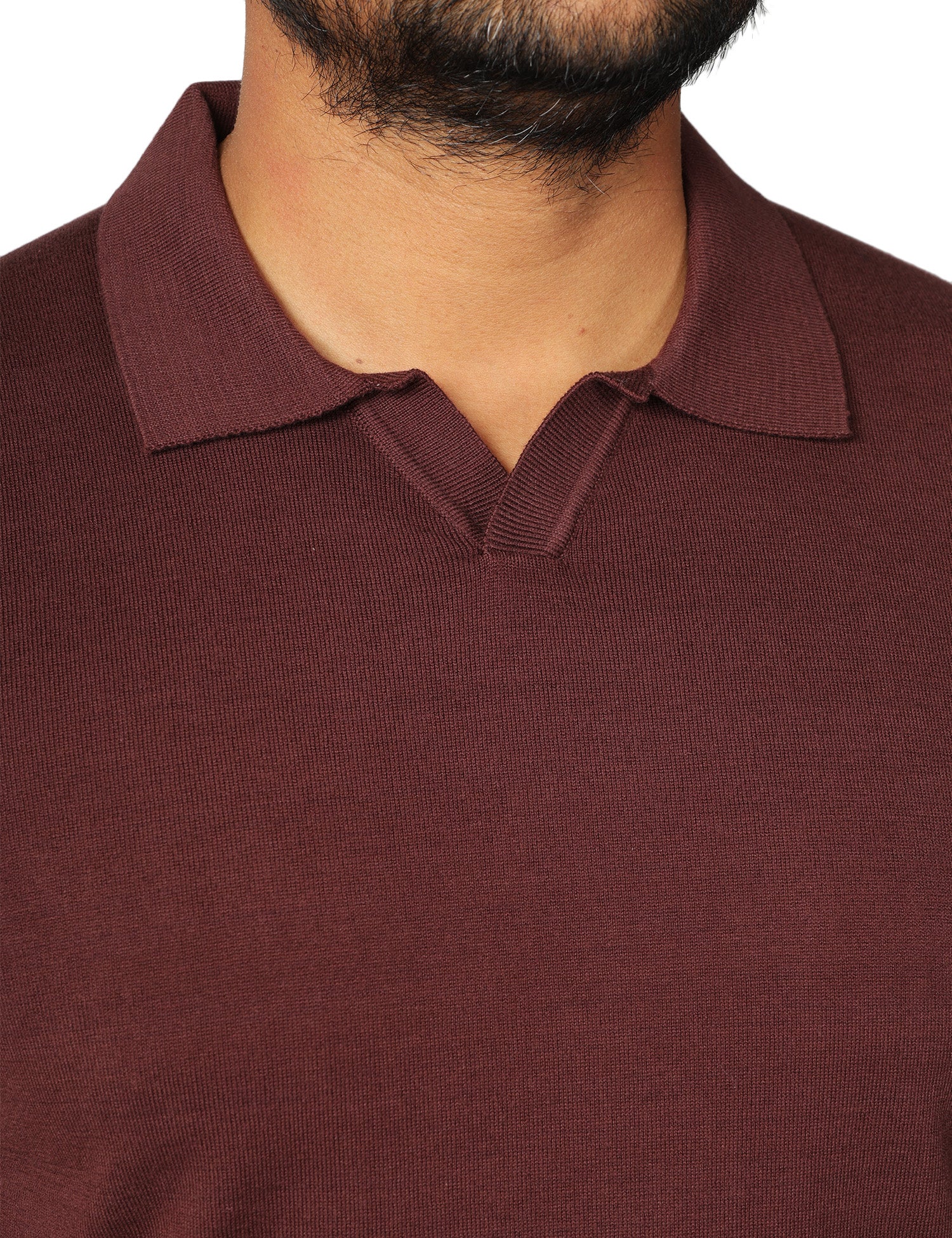 POLO UOMO KANGRA CIOCCOLATO CON PICCOLO SCOLLO A V 100% LIGHT COTTON
