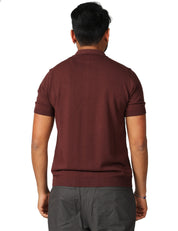 POLO UOMO ALPHA STUDIO CIOCCOLATO A MEZZE MANICHE IN COTONE CREPE 100%