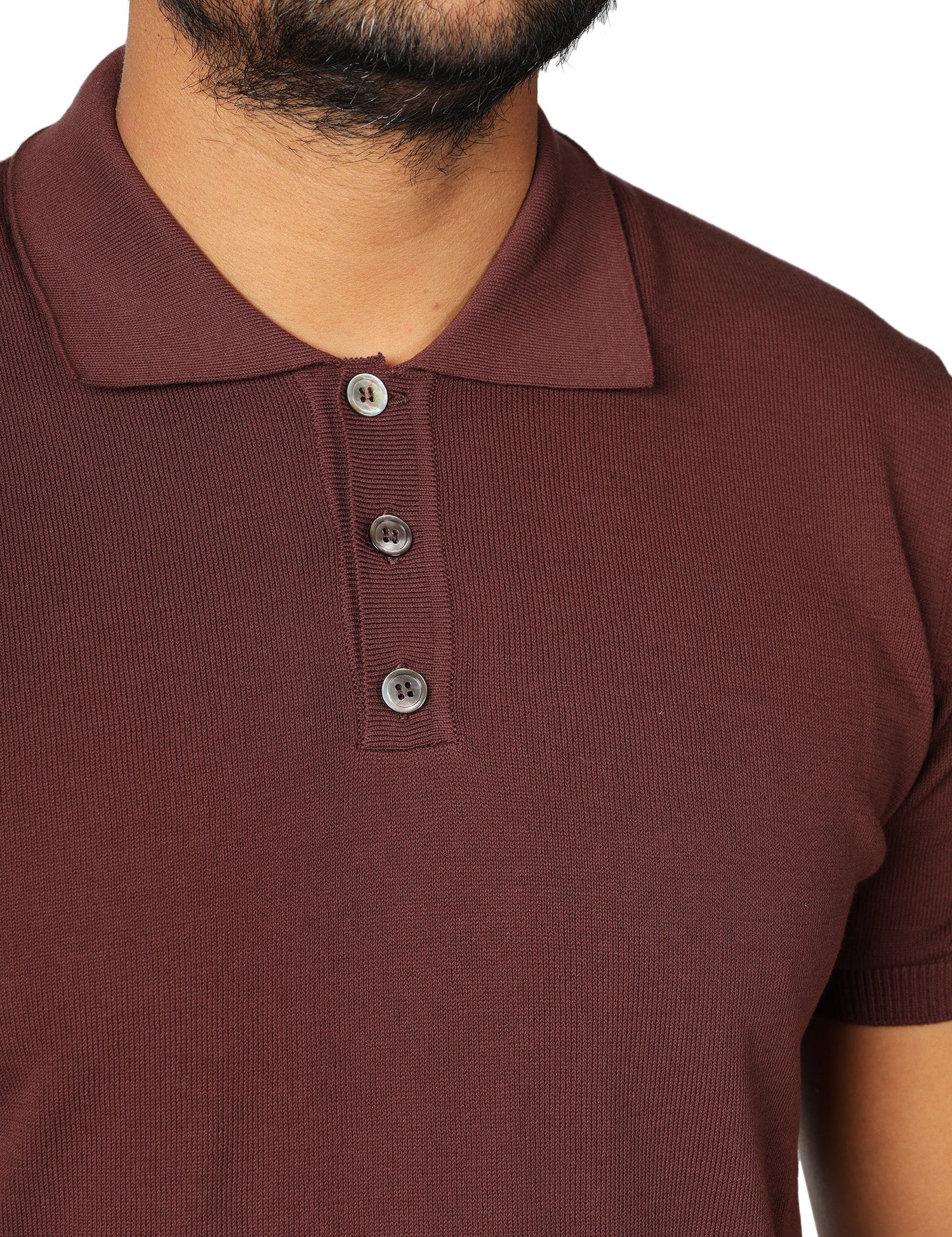 POLO UOMO ALPHA STUDIO CIOCCOLATO A MEZZE MANICHE IN COTONE CREPE 100%