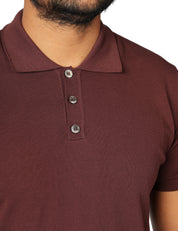 POLO UOMO ALPHA STUDIO CIOCCOLATO A MEZZE MANICHE IN COTONE CREPE 100%