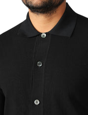 CAMICIA UOMO ALPHA STUDIO NERA IN COTONE CREPE URBAN