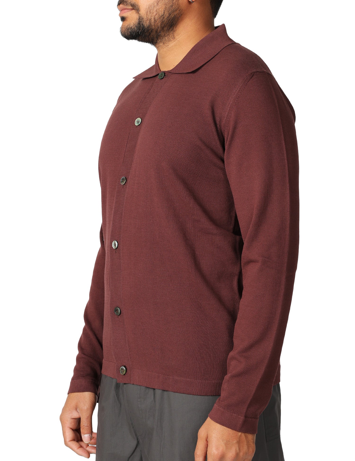 CAMICIA UOMO ALPHA STUDIO CIOCCOLATO IN COTONE CREPE URBAN