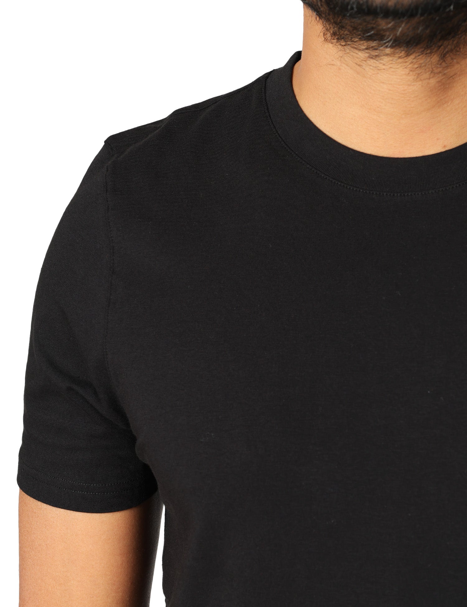 T-SHIRT UOMO ALPHA STUDIO NERA GIROCOLLO IN JERSEY STRETCH