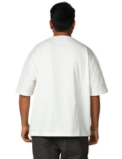 T-SHIRT UOMO ALPHA STUDIO LATTE GIROCOLLO OVER SIZE IN JERSEY