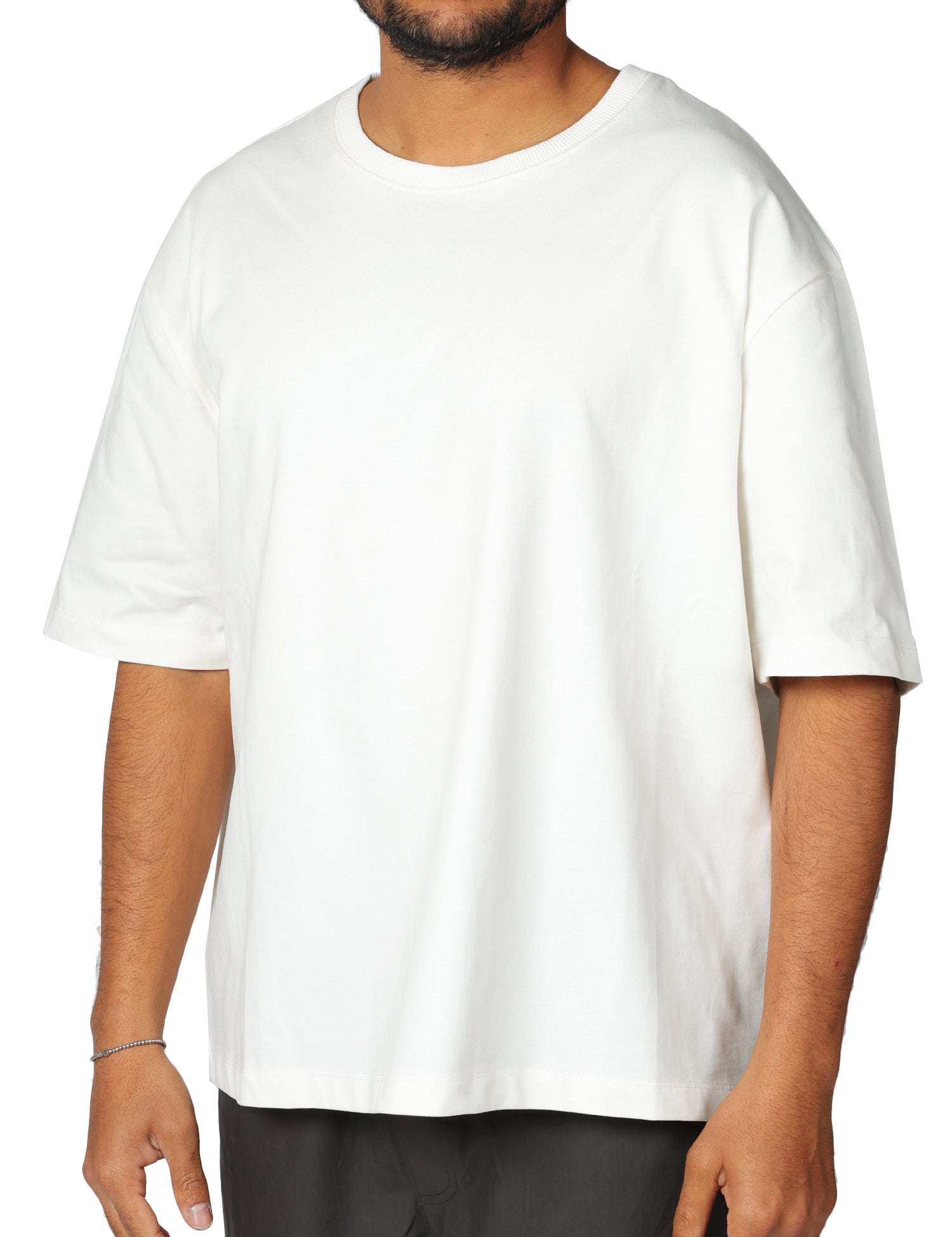 T-SHIRT UOMO ALPHA STUDIO LATTE GIROCOLLO OVER SIZE IN JERSEY