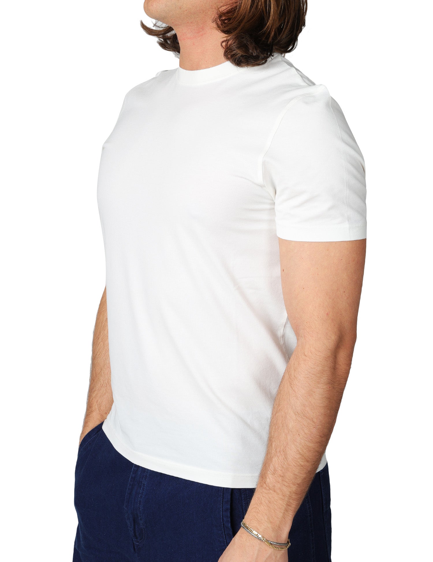 T-SHIRT UOMO ALPHA STUDIO BIANCA GIROCOLLO ICE COTTON REGULAR FIT