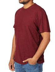 T-SHIRT UOMO AMARANTO GIROCOLLO IN COTONE