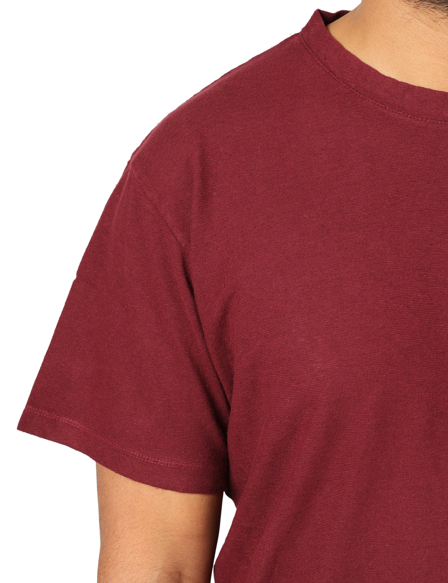 T-SHIRT UOMO AMARANTO GIROCOLLO IN COTONE