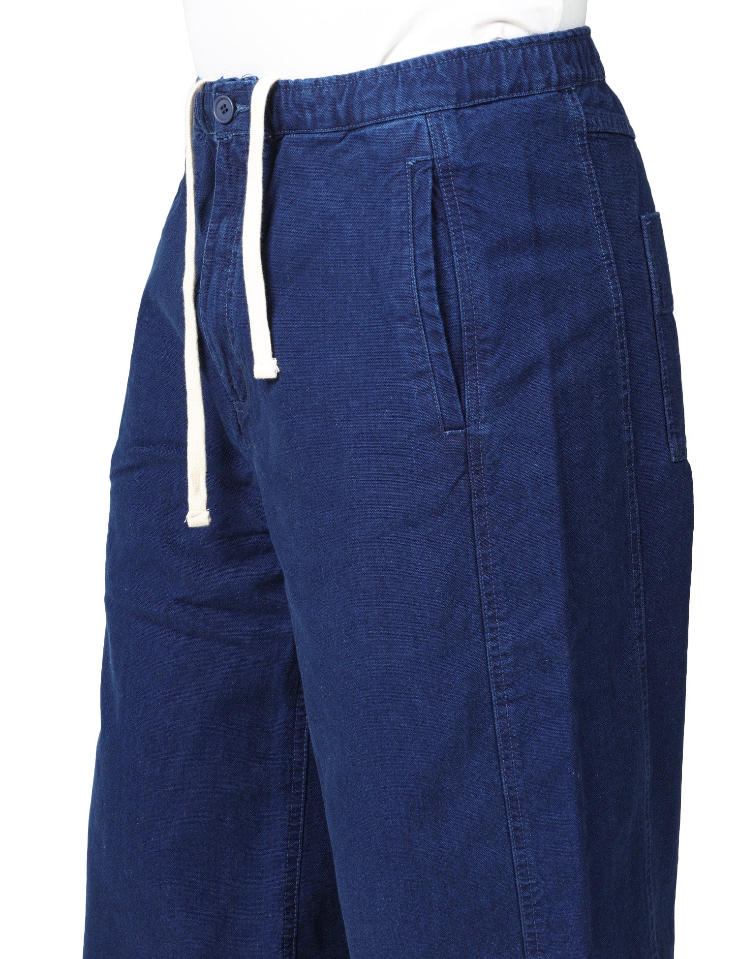 PANTALONE UOMO AMERICAN VINTAGE COMOW BLU WIDE LEG IN COTONE