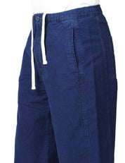 PANTALONE UOMO AMERICAN VINTAGE COMOW BLU WIDE LEG IN COTONE