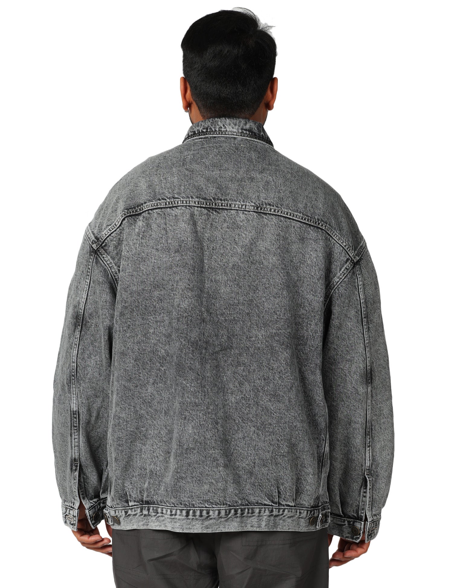 GIUBBOTTO UOMO AMERICAN VINTAGE YOPDAY GREY DENIM CON TASCHE SUL PETTO