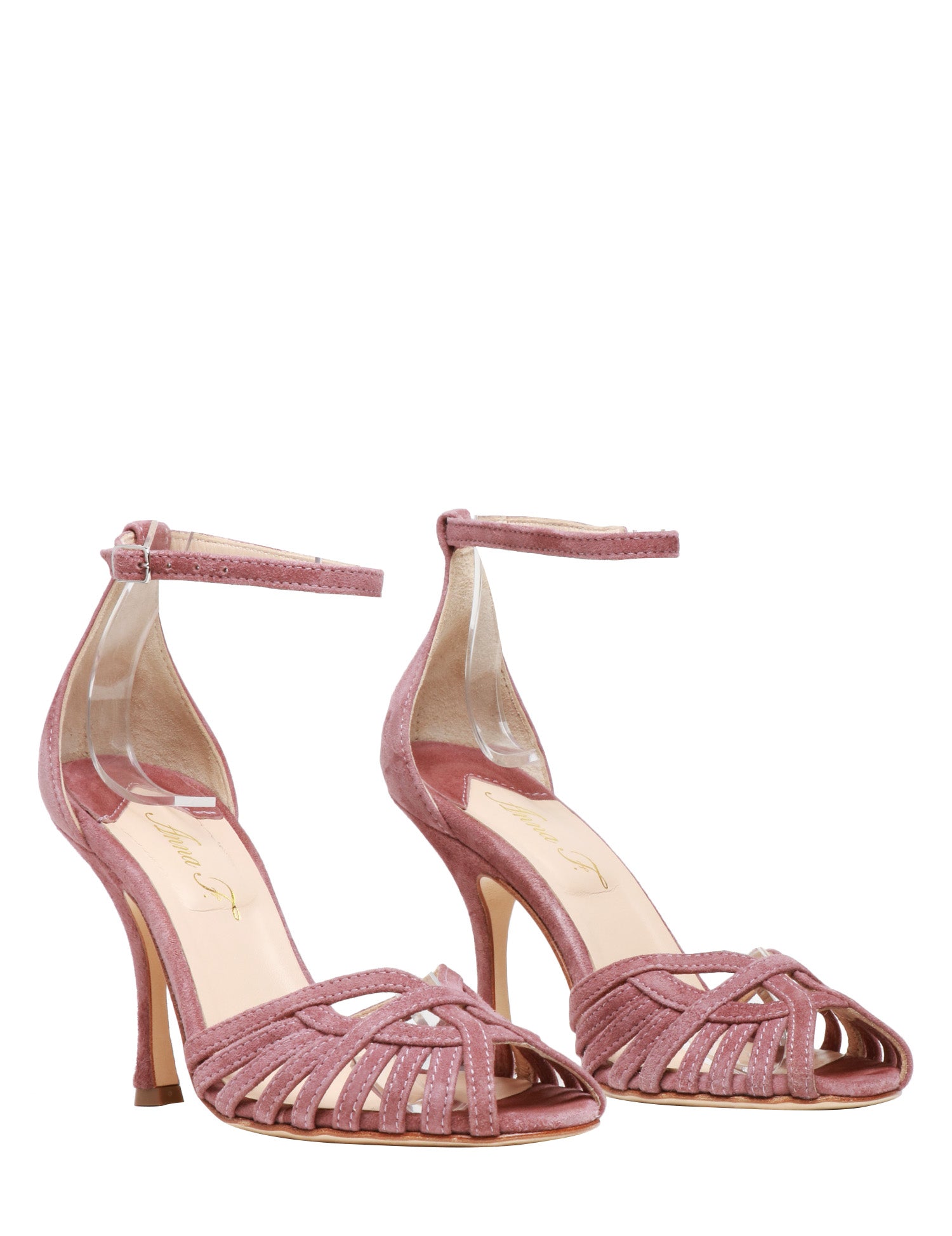 SANDALO ANNA F. CORTEM IN SUEDE CON CINTURINO ALLA CAVIGLIA