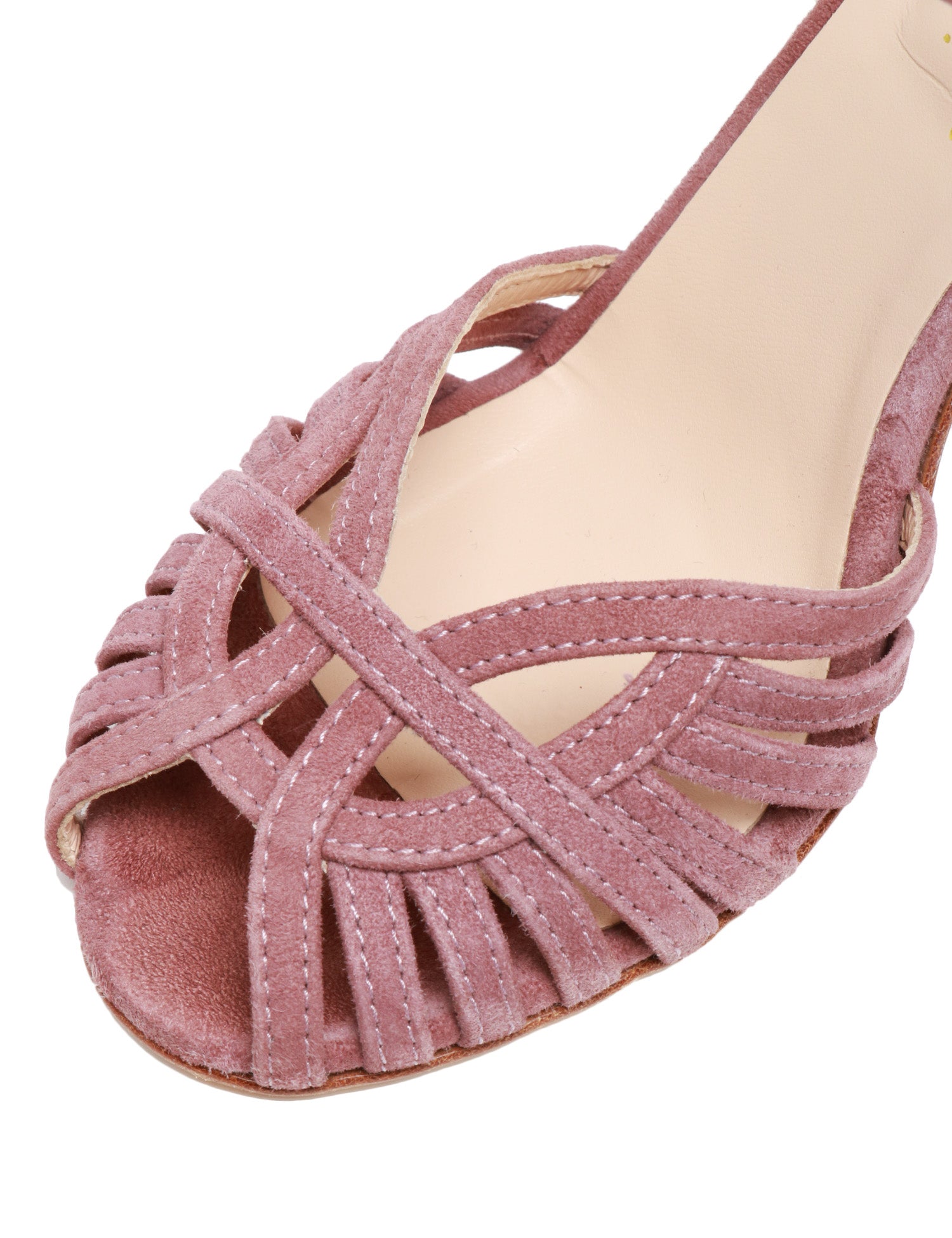 SANDALO ANNA F. CORTEM IN SUEDE CON CINTURINO ALLA CAVIGLIA