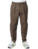 Pantalone uomo beable marrone con pinces singola ed elastico in vita