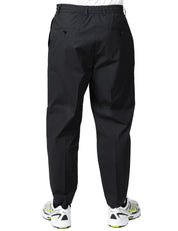 PANTALONE UOMO BEABLE NERO CON PINCES ED ELASTICO IN VITA