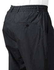PANTALONE UOMO BEABLE NERO CON PINCES ED ELASTICO IN VITA