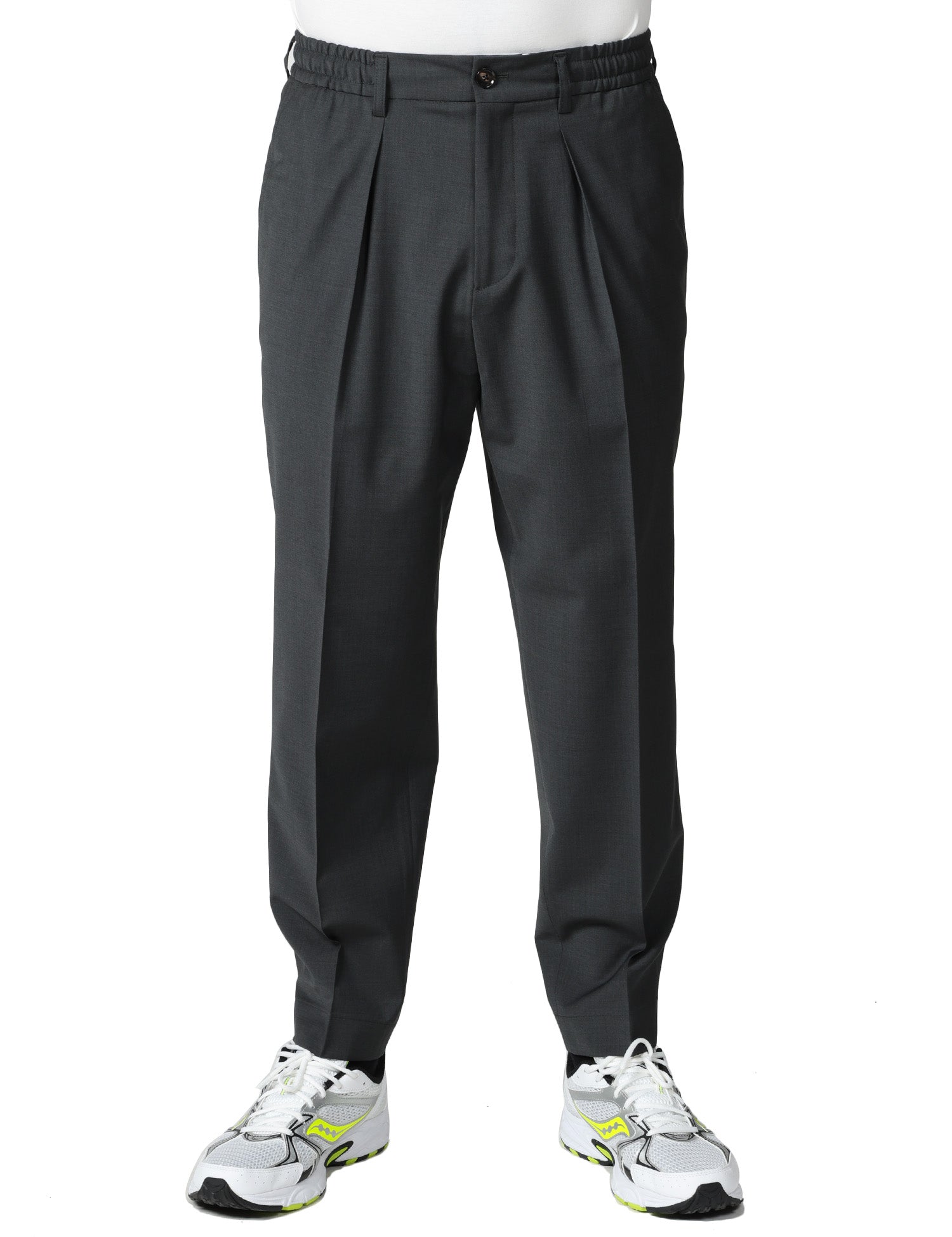 PANTALONE UOMO BEABLE DOMINIQUE GRIGIO CON PINCES SINGOLA E VITA ELASTICATA