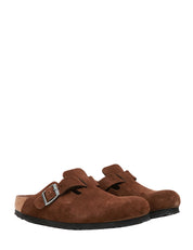 CIABATTA BIRKENSTOCK BOSTON CARAFE TONAL IN PELLE SCAMOSCIATA CON CINTURINO