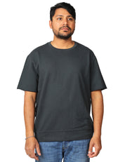 T-SHIRT UOMO BOWERY NERA GIROCOLLO OVER SIZE CON MANICHE TAGLIO VIVO 100% COTONE