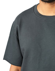 T-SHIRT UOMO BOWERY NERA GIROCOLLO OVER SIZE CON MANICHE TAGLIO VIVO 100% COTONE