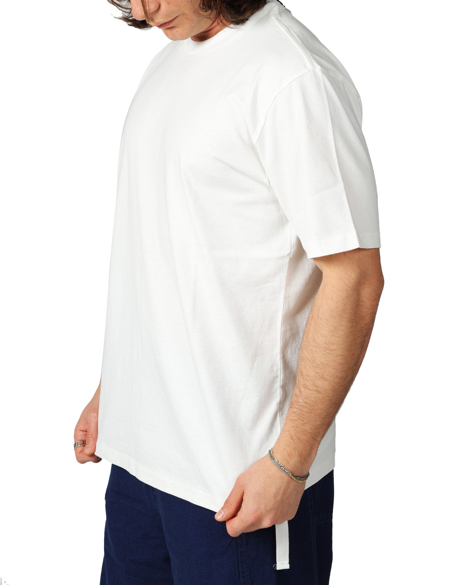 T-SHIRT UOMO BOWERY BIANCA GIROCOLLO RELAXED FIT IN COTONE LEGGERO