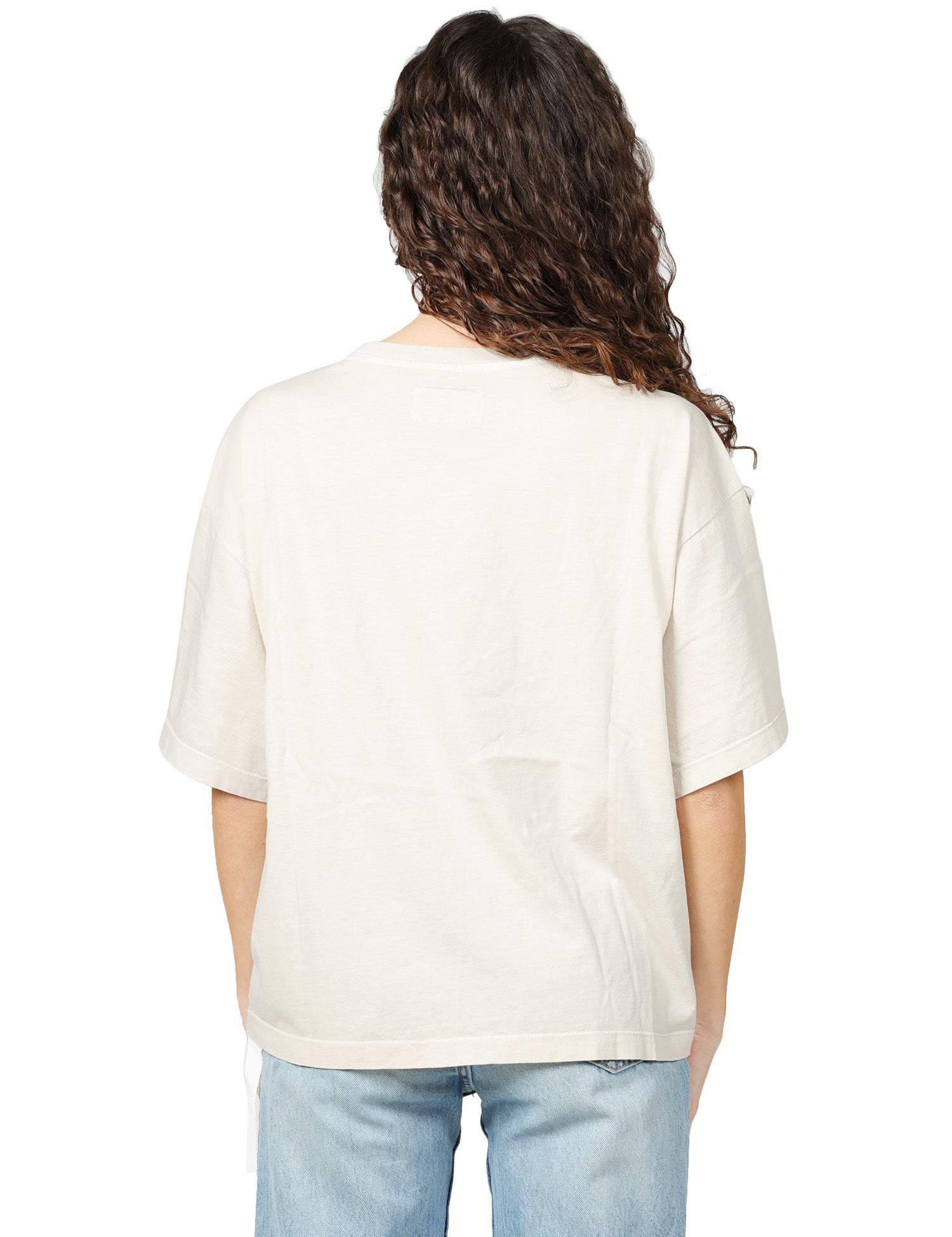T-SHIRT DONNA BOWERY STONE GIROCOLLO OVER IN COTONE CON STAMPA GROOVY 70'