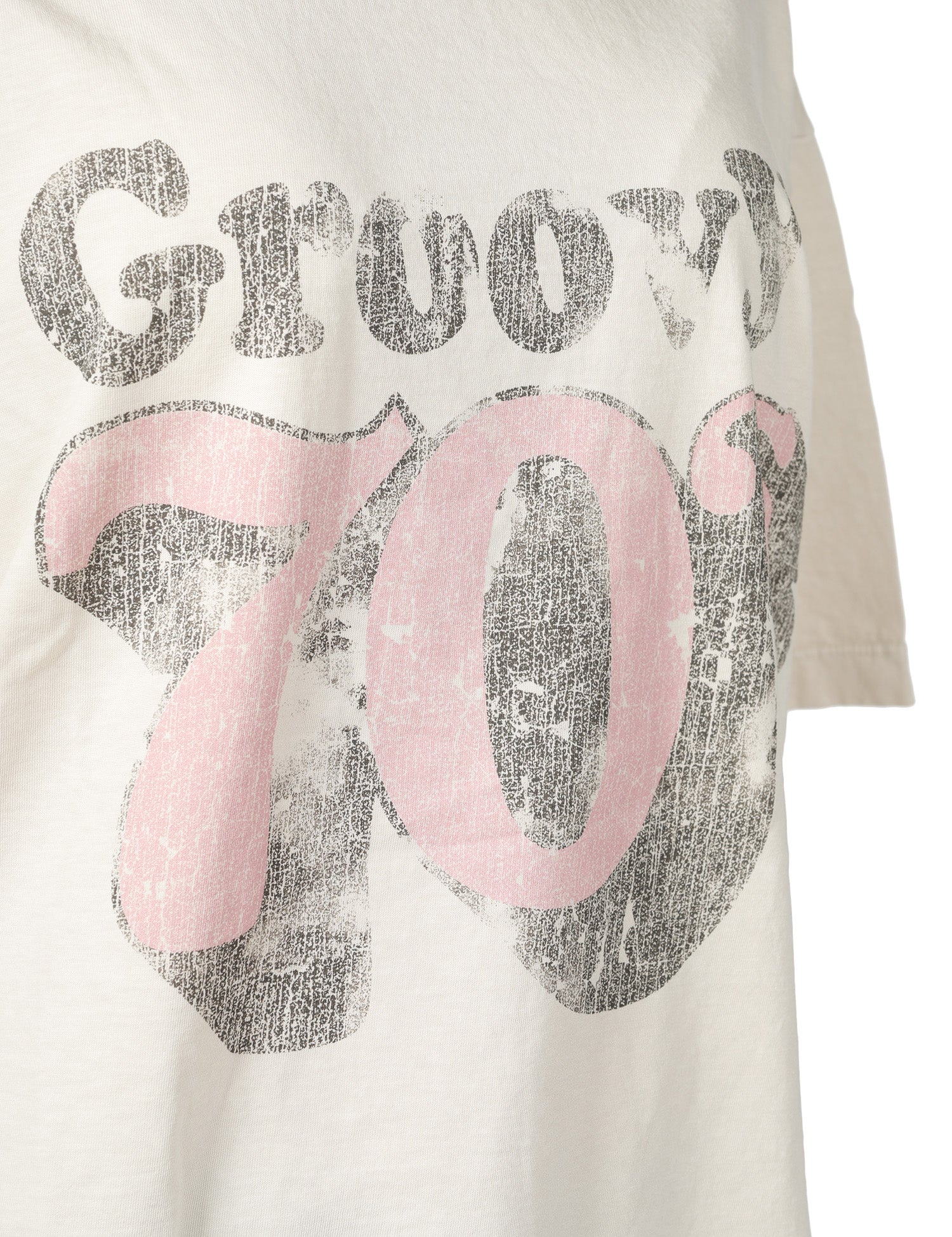 T-SHIRT DONNA BOWERY STONE GIROCOLLO OVER IN COTONE CON STAMPA GROOVY 70'