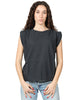 T-shirt donna bowery nera in cotone con manica ad aletta