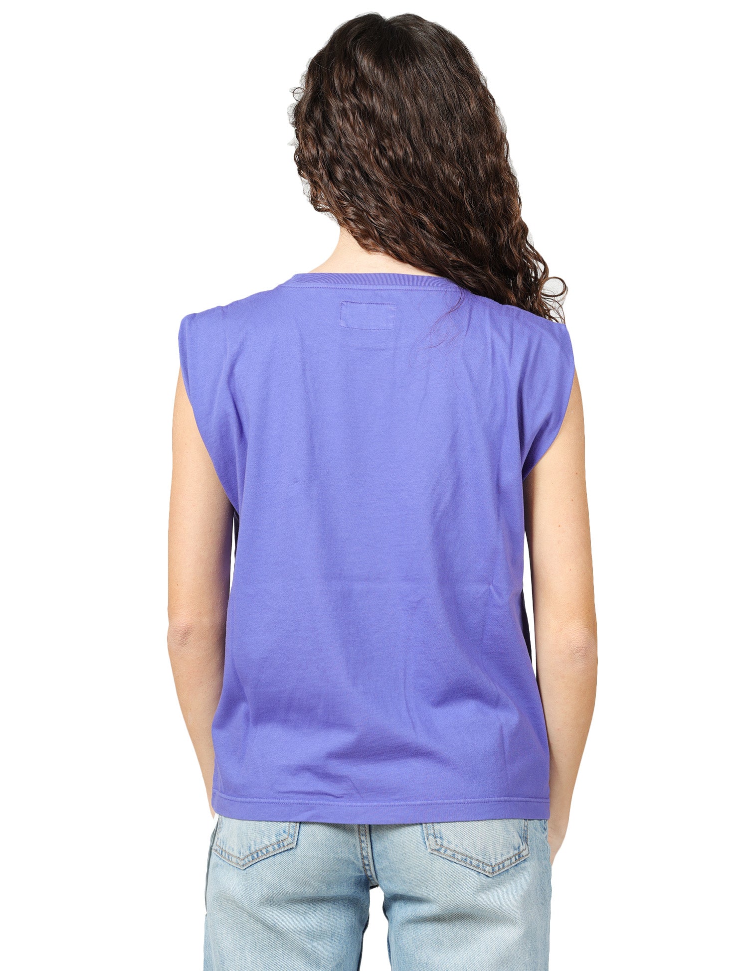 T-SHIRT DONNA BOWERY VIOLA IN COTONE CON MANICA AD ALETTA
