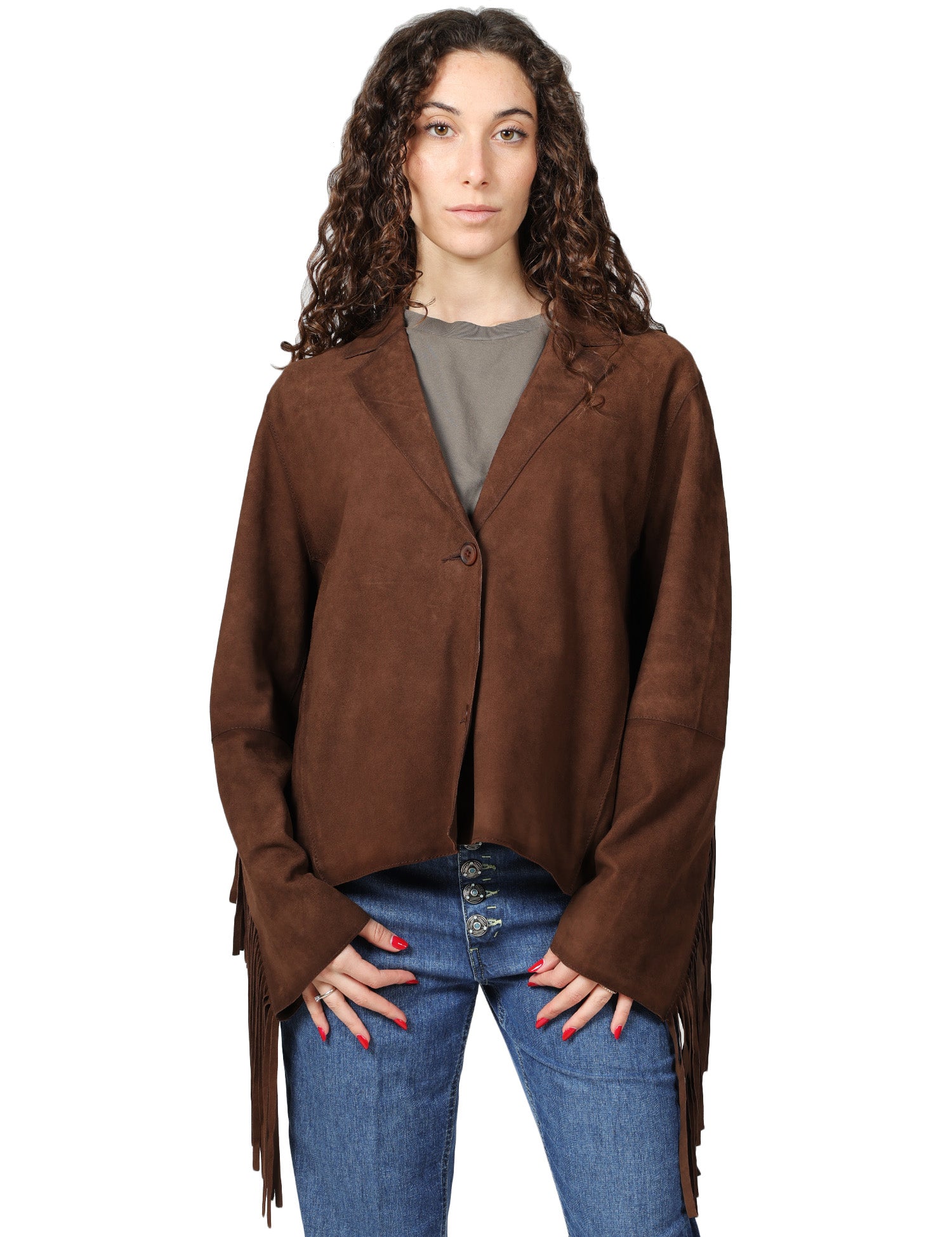 GIACCA DONNA BULLY CACAO IN PELLE SCAMOSCIATA