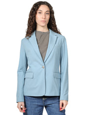GIACCA DONNA CIRCOLO CELESTE IN LIGHT JERSEY CON REVER A LANCIA