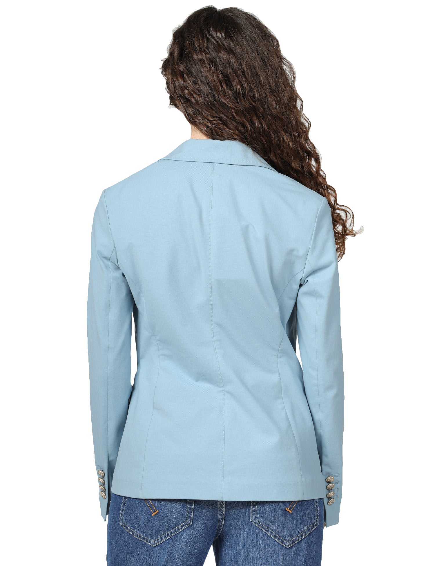GIACCA DONNA CIRCOLO CELESTE IN LIGHT JERSEY CON REVER A LANCIA