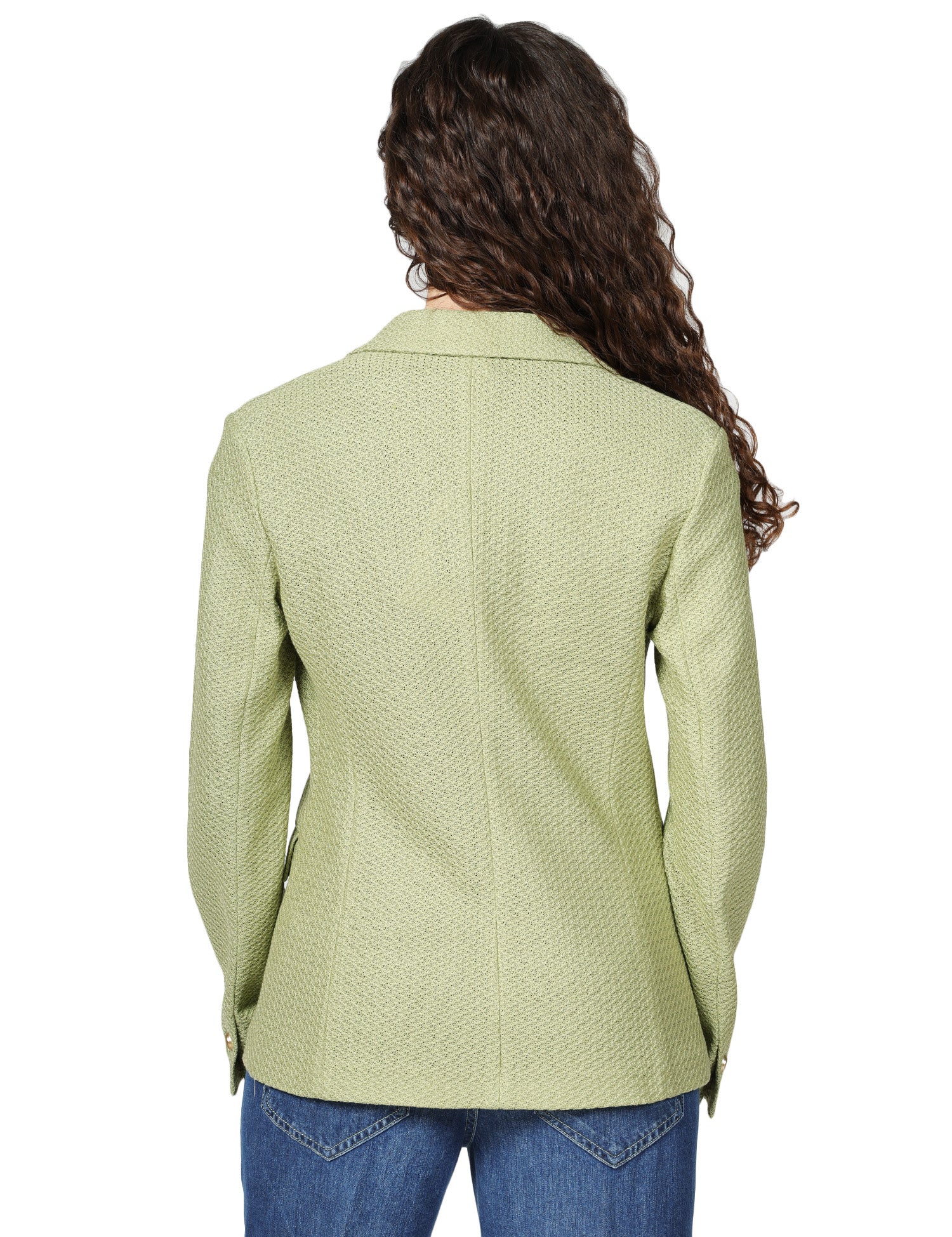 GIACCA DONNA CIRCOLO VERDE CRISTALLO SLIM FIT 100%COTONE KNITTED