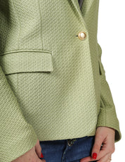 GIACCA DONNA CIRCOLO VERDE CRISTALLO SLIM FIT 100%COTONE KNITTED