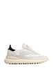 Scarpa donna d.a.t.e. athleta nylon bianco/nero con inserti in suede e suola in gomma