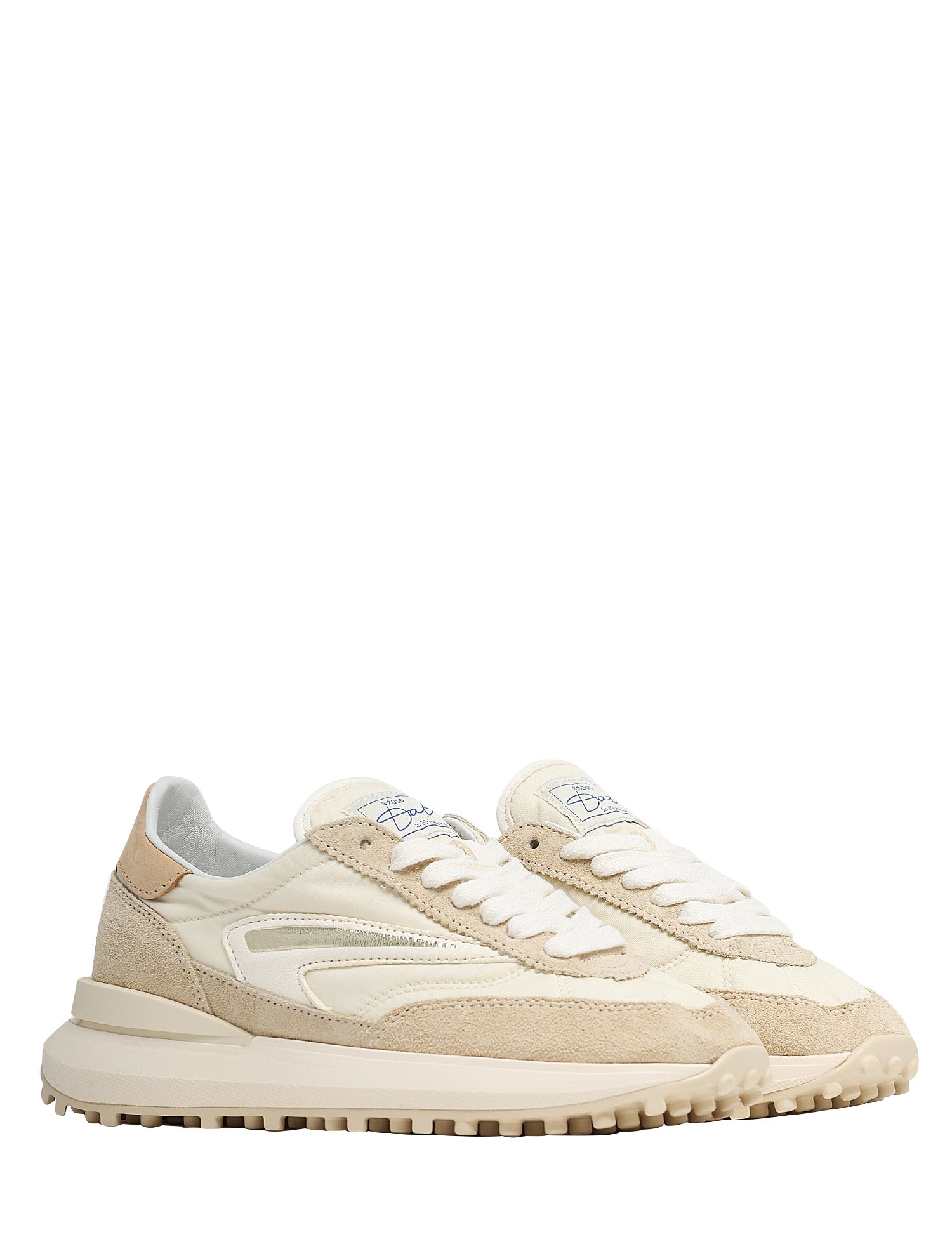 SCARPA DONNA D.A.T.E. ATHLETA NULON AVORIO CON INSERTI IN SUEDE E SUOLA IN GOMMA