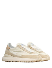 SCARPA DONNA D.A.T.E. ATHLETA NULON AVORIO CON INSERTI IN SUEDE E SUOLA IN GOMMA