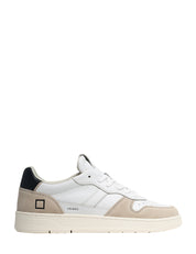 SCARPA UOMO D.A.T.E. COURT 2.0 BIANCO/BLU IN PELLE E SUEDE CON SUOLA IN GOMMA