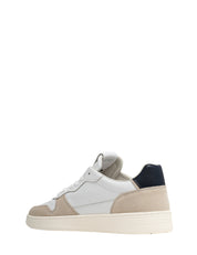 SCARPA UOMO D.A.T.E. COURT 2.0 BIANCO/BLU IN PELLE E SUEDE CON SUOLA IN GOMMA