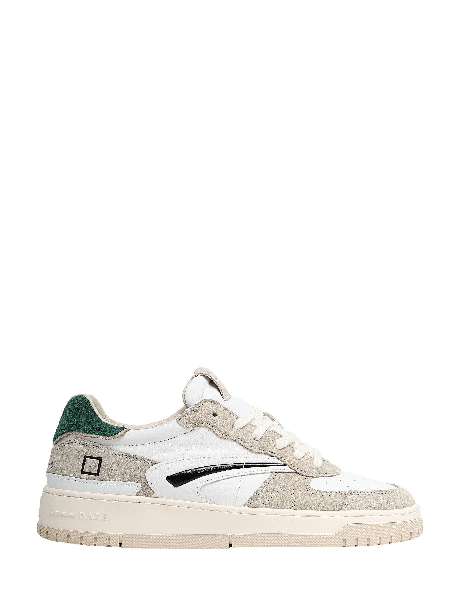 SCARPA UOMO D.A.T.E. TORNEO PURE CALF BIANCO/VERDE IN PELLE E SUEDE CON SUOLA IN GOMMA