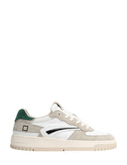 SCARPA UOMO D.A.T.E. TORNEO PURE CALF BIANCO/VERDE IN PELLE E SUEDE CON SUOLA IN GOMMA