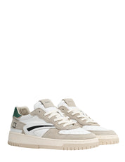 SCARPA UOMO D.A.T.E. TORNEO PURE CALF BIANCO/VERDE IN PELLE E SUEDE CON SUOLA IN GOMMA