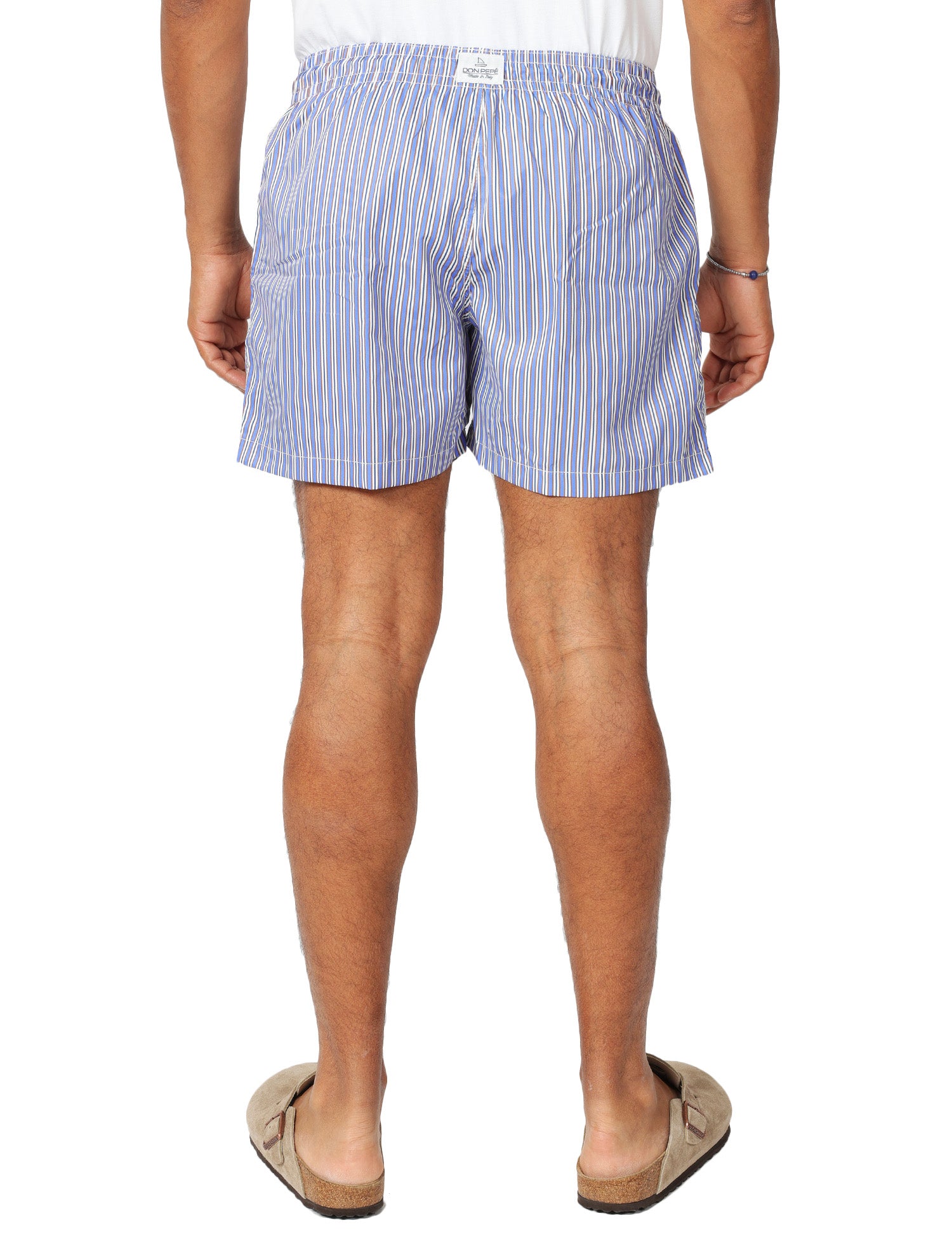 COSTUME MARE UOMO DON PEPè RIVIERA COBALTO A RIGHE IN TESSUTO ULTRA LEGGERO CON COULISSE