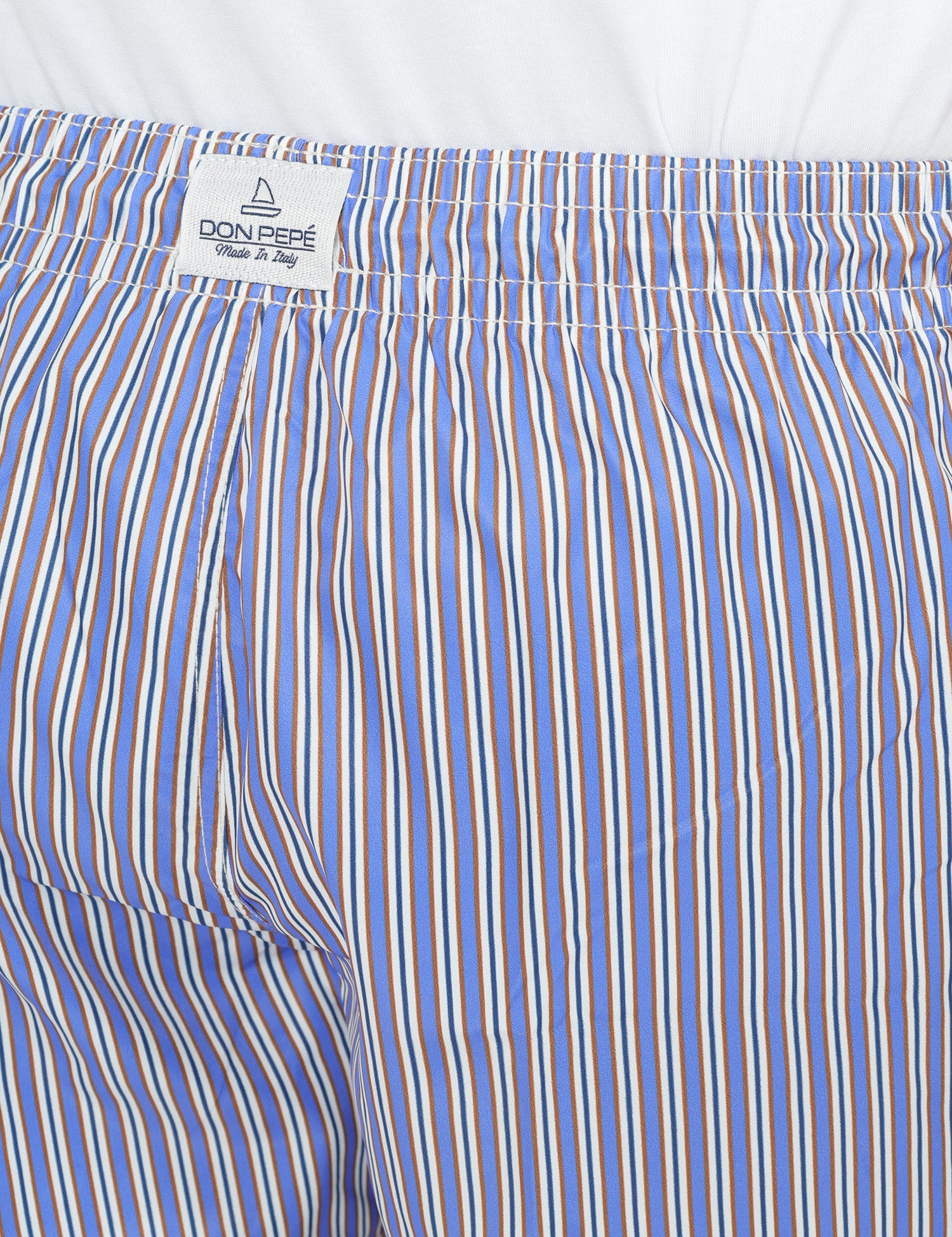 COSTUME MARE UOMO DON PEPè RIVIERA COBALTO A RIGHE IN TESSUTO ULTRA LEGGERO CON COULISSE