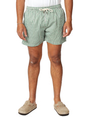 COSTUME MARE UOMO DON PEPè RIVIERA VERDE MUSCHIO A RIGHE IN TESSUTO ULTRA LEGGERO CON COULISSE